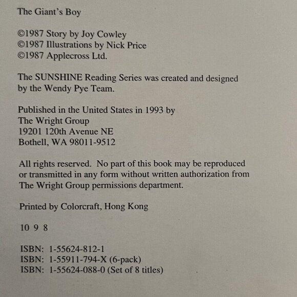 Sunshine Books The Giants Boy Ze King Shall Sing 1987 Paperback By Joy Cowley - Picture 7 of 8